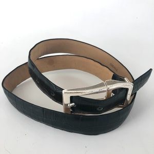 DKNY  Italian Alligator Calf Skin Leather Belt